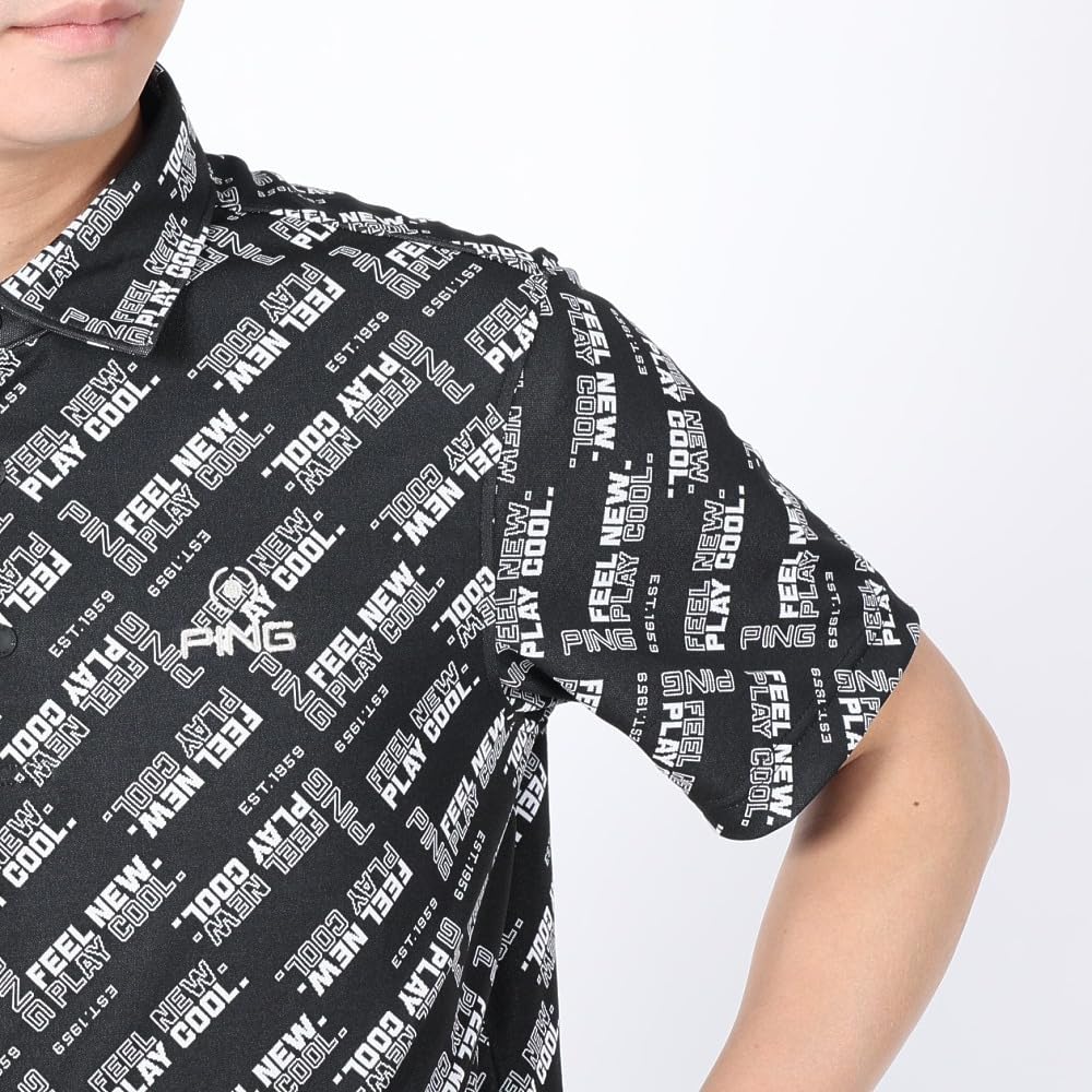 Ping Apparel Men's Short Sleeve Polo Shirt (Bias Logo Print) / Golf / 621-3160301 010_Black L