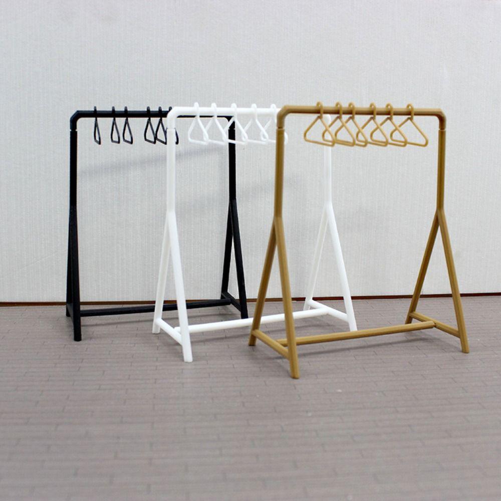Mini Garment Rack 1/12 Organizer Hangers Set New Dollhouse Clothes Rack Dollhouse Decoration