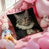 Ренессанс Королевский Кот Смешная Наволочка Противопылевой Клещ Наволочка Невидимая Молния Шелковистый Короткий Плюш Чехол на Подушку для Дивана