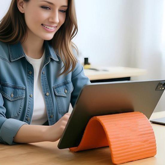 Selfie Grip for Smartphone Silicone Phone Stand with Suction Cups, Foldable Flexible Desk Desktop Dock Holder Tablet Laptop, Convertible Travel Mirror