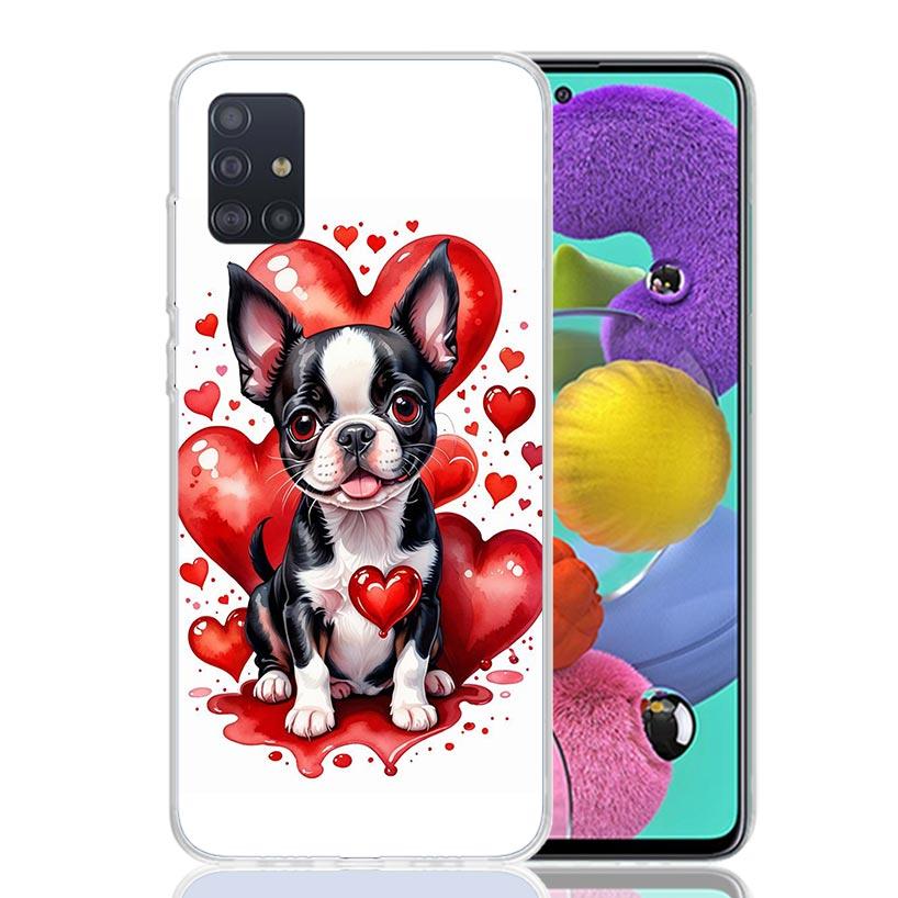 Милый Щенок Сердце Собаки Чехол для Телефона Для Samsung Galaxy A52 A32 A22 A12 A02S A50S A30S A51 A31 AA71 Note 20 Ultra 10 S10 Plus Gala