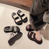 Womens Sandals Thick Chunky Summer Bottom Wedge Heels Slides High Heels Platform Casual Beach Flip Flops