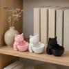 Маленький комнатный горшок для растений, 3D-печатное украшение-кошка, Горшок оригинальной формы, Держатель для офисного стола, Контейнер с матовой поверхностью для домашнего декора, Витрина, Горшок для растений