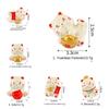Cute Resin Mini Lucky Cat Ornaments Cartoon Fortune Cat Miniature Figurine Micro Landscape Crafts Decoration Home Car Decor