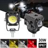 1 Pair Motorcycle Fog Light 3,000LM Amber White Red Strobe Lights 5 Modes Offroad Work Lights Spotlight LED Driving Light