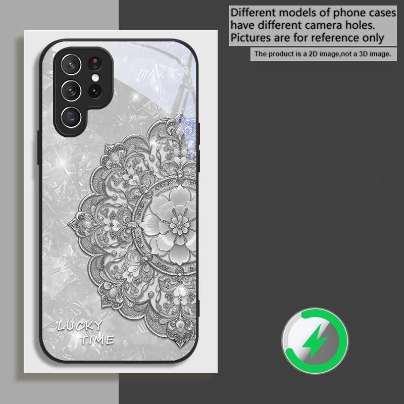 Ароматная Золотая Мандала подходит для Samsung Galaxy S26 Ultra S20 FE S21 S22+ S23 Plus S24 Ultra 25 Edge черная Стеклянная Чехол для телефона
