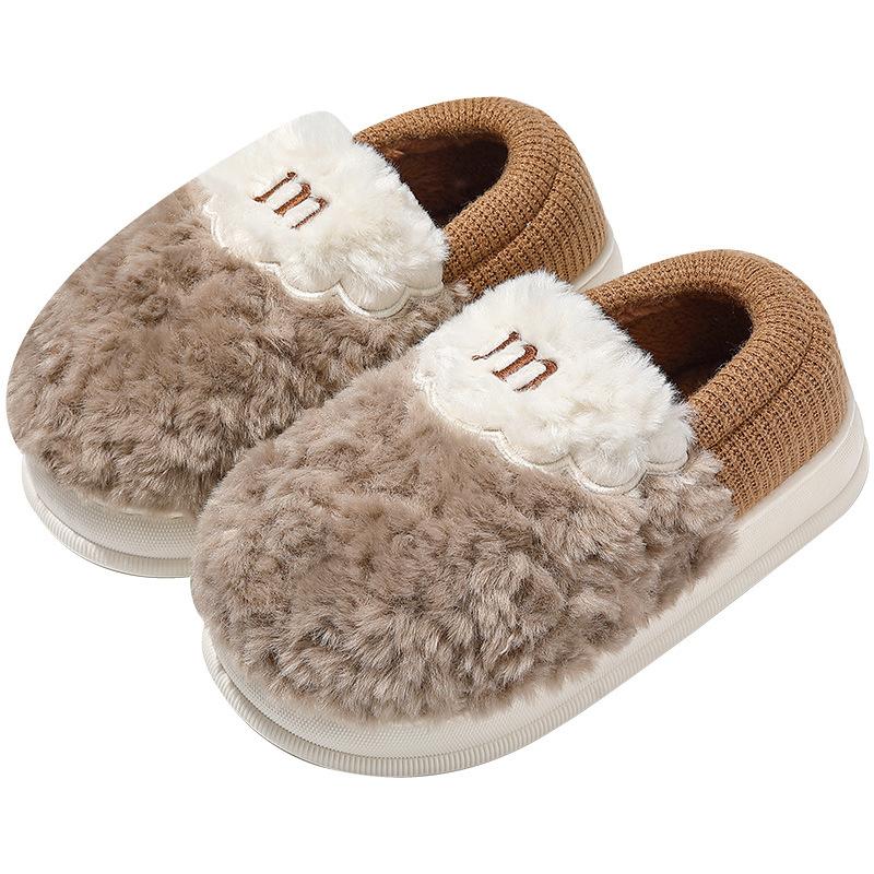 Warm Plush Outer Cotton Slippers Men's Autumn 2025 New Thick-bottomed Comfortable Piled Couple Cotton Slippers Women