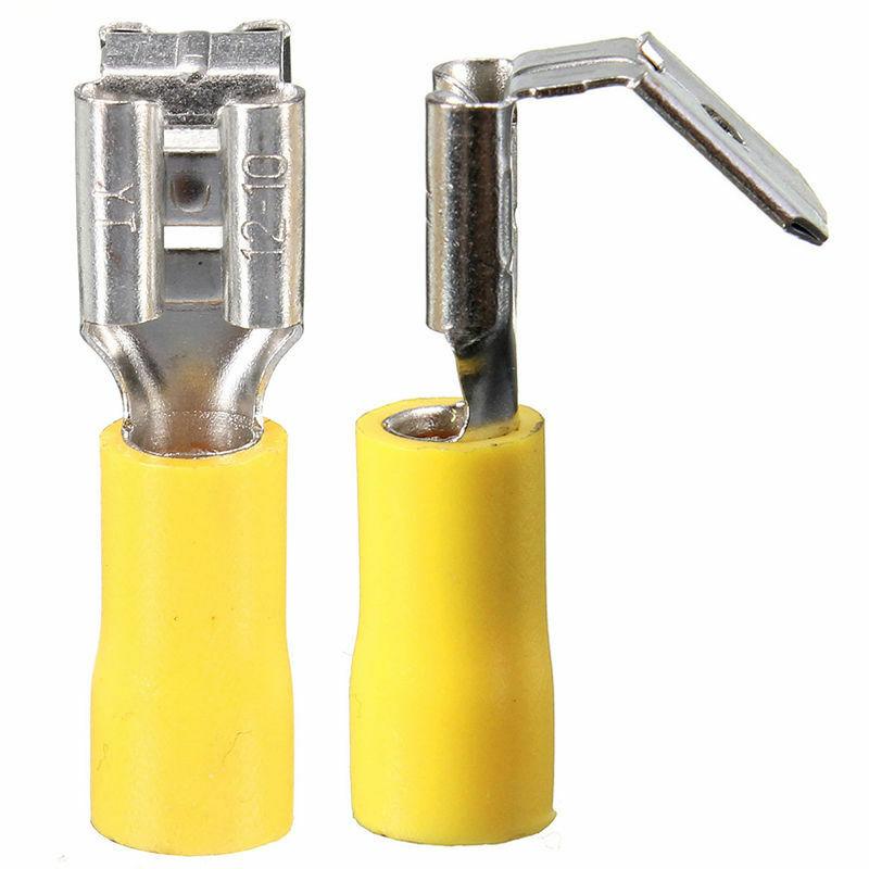 25 шт. плоские соединительные втулки с изолированными ответвленными кабельными наконечниками для плоских соединителей 0,5–6 мм²