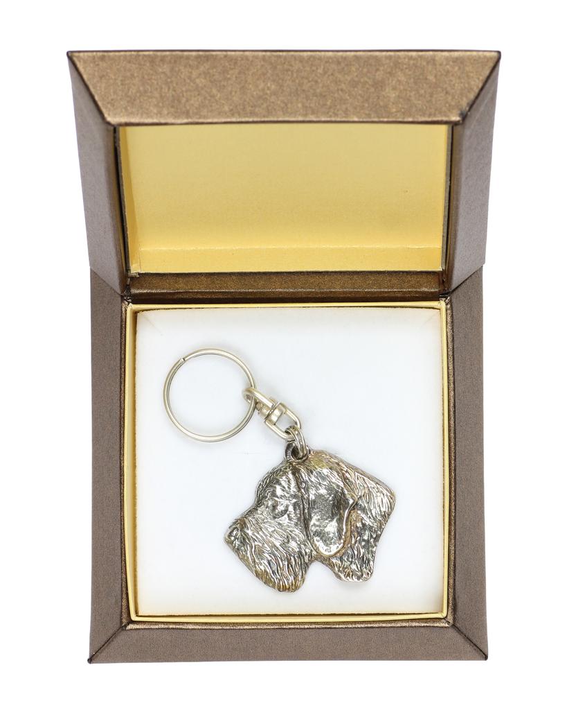 German Wirehaired Pointer - Silver-plated Pendant with a Dog In a Decorative Box, Handbag Decoration, Backpack Pendant by Art-Dog Brand