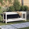 VidaXL Garden Bench White 108x35x45 Cm Solid Pine Wood, Outdoor Bench, Park Bench, 2-seater Garden Bench, Seat 832383