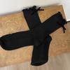 Осенние и зимние хлопковые дышащие темные кружевные женские носки