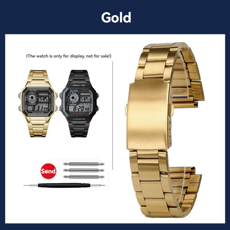 18мм Стальной ремешок для часов Casio Small Square 3299 AE-1200WH/1300WH W-218 AE1200 металлический ремешок 18мм Браслет наручный