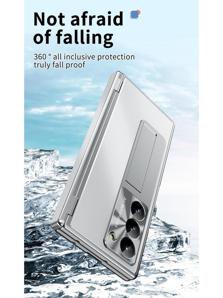 Алюминиевый чехол для телефона Samsung Z Fold7/6 с двойным шарниром и слотом для стилуса