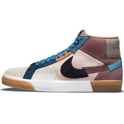 Zoom Blazer Mid Premium SB Mosaic Pack — Кроссовки унисекс тёмного вина, разноцветные, розовые, оксфордский кашемир DA8854-600