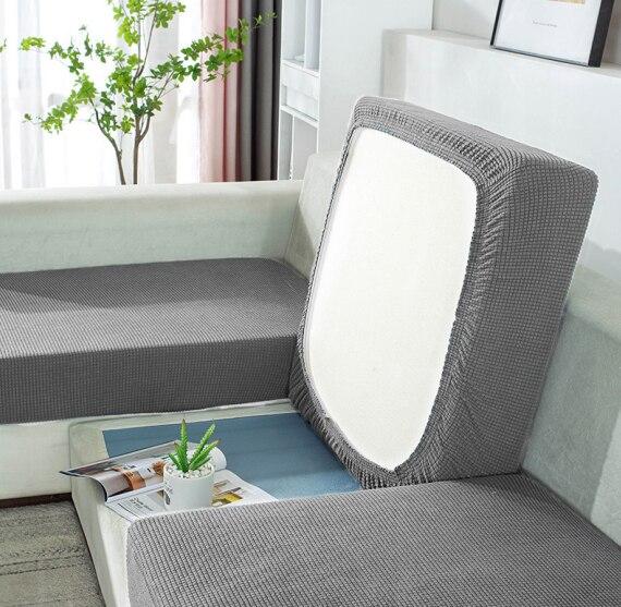 1 Piece Waterproof Stretch Jacquard Cushion Cover with Checks Extra Large Sofa Cushion Furniture Protector Sofa Cover Soft Flexibility