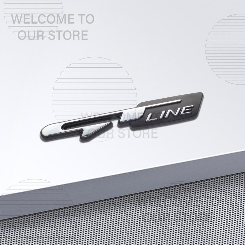 Car Decor Metal GT Line Lettering Front Grille Emblem 3D Sticker For Kia Kona Stonic Sorento Optima K5 Morning Rear Trunk Decals pgncs50