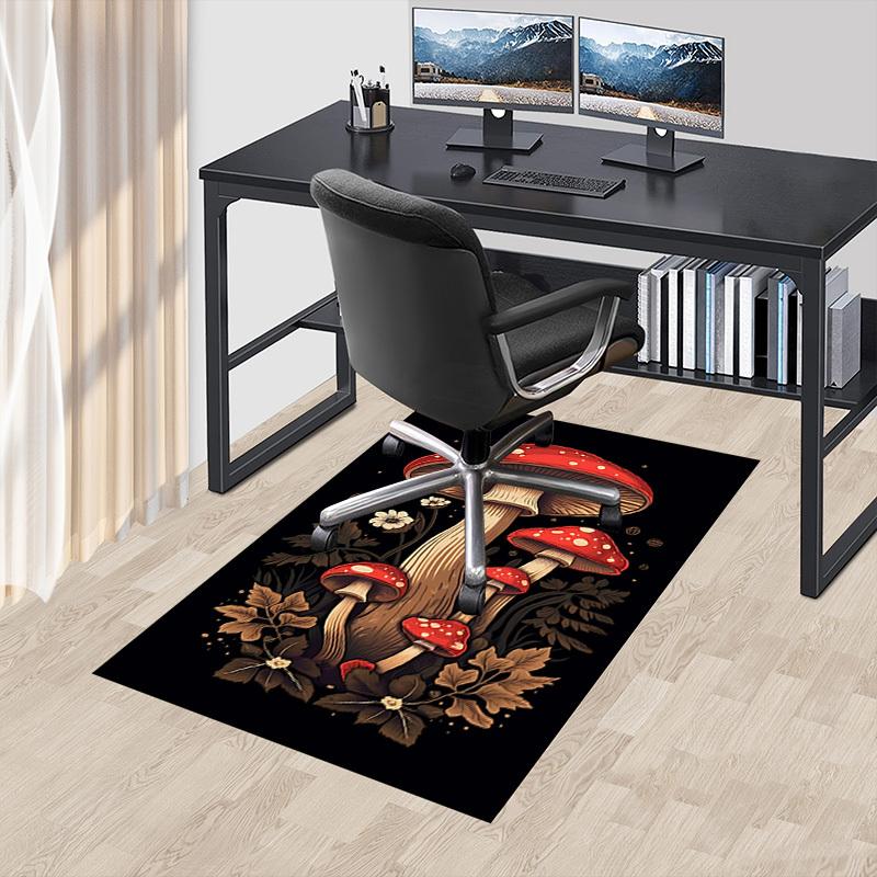 1pc mushroom forest Carpet Anti Slip Polyester Floor Mat for office.Bedroom