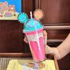 Модная и креативная чашка для воды с улыбающимся лицом, большой вместимости, чашка с трубочкой Bingba, пластиковая чашка, изысканный подарок для леди