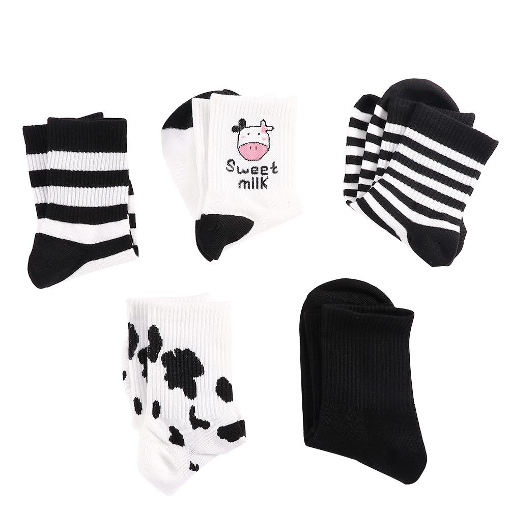 Winter Fashion Black White Cartoon Funny Autumn Cow Socks Women Socks Cotton Hosiery Cow Print