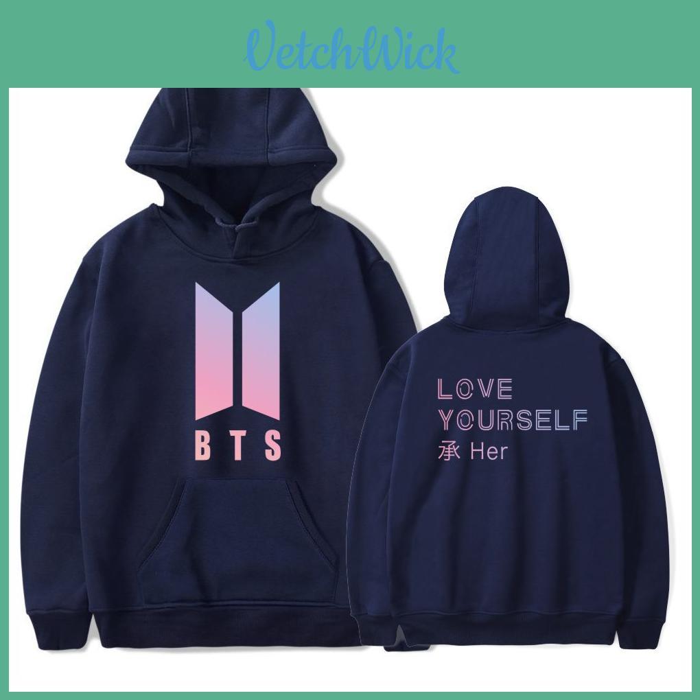Худи свитшот K-pop BTS Bangtan Boys Love Yourself Her из хлопка, повседневный и спортивный стиль