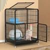 Черная квадратная трубчатая клетка для собак, очень большое свободное пространство, домик для кошек, комнатные домики для кошек для небольших и средних кошачьих семей