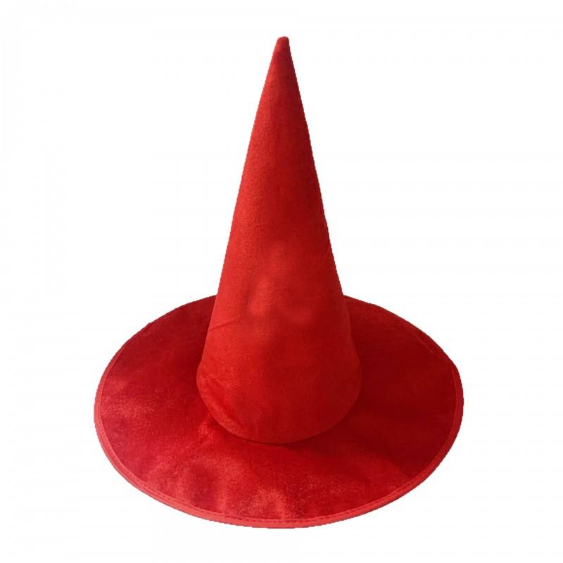 Halloween Witch Hat Large Brim Cosplay Costume Accessory Colorful Velvet Party