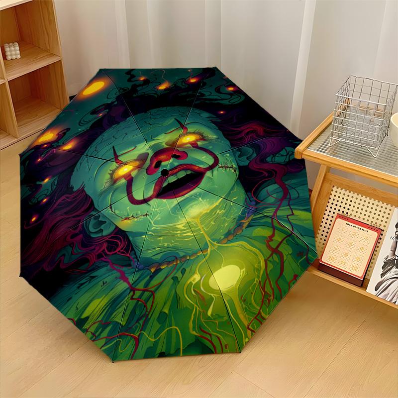 IT Pennywise Windproof Auto 8 Rib Folding Umbrella Portable Outdoor Parasol