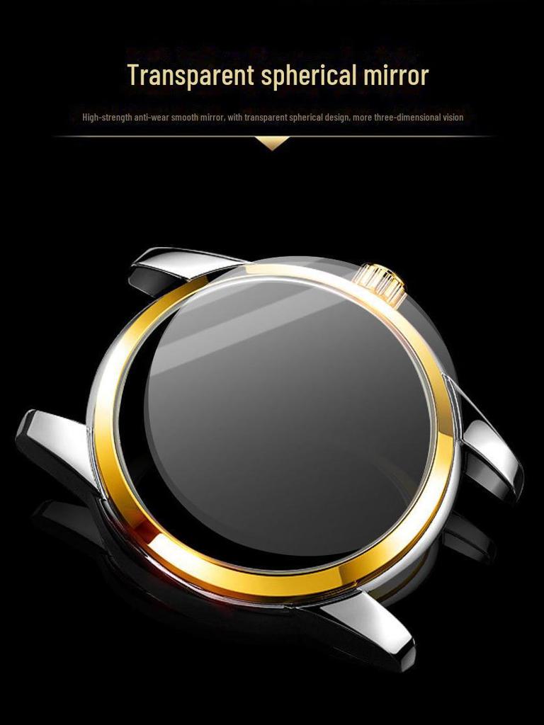 Aili Feida Men's Quartz Waterproof Watch with Hollow Back and Calendar Feature.