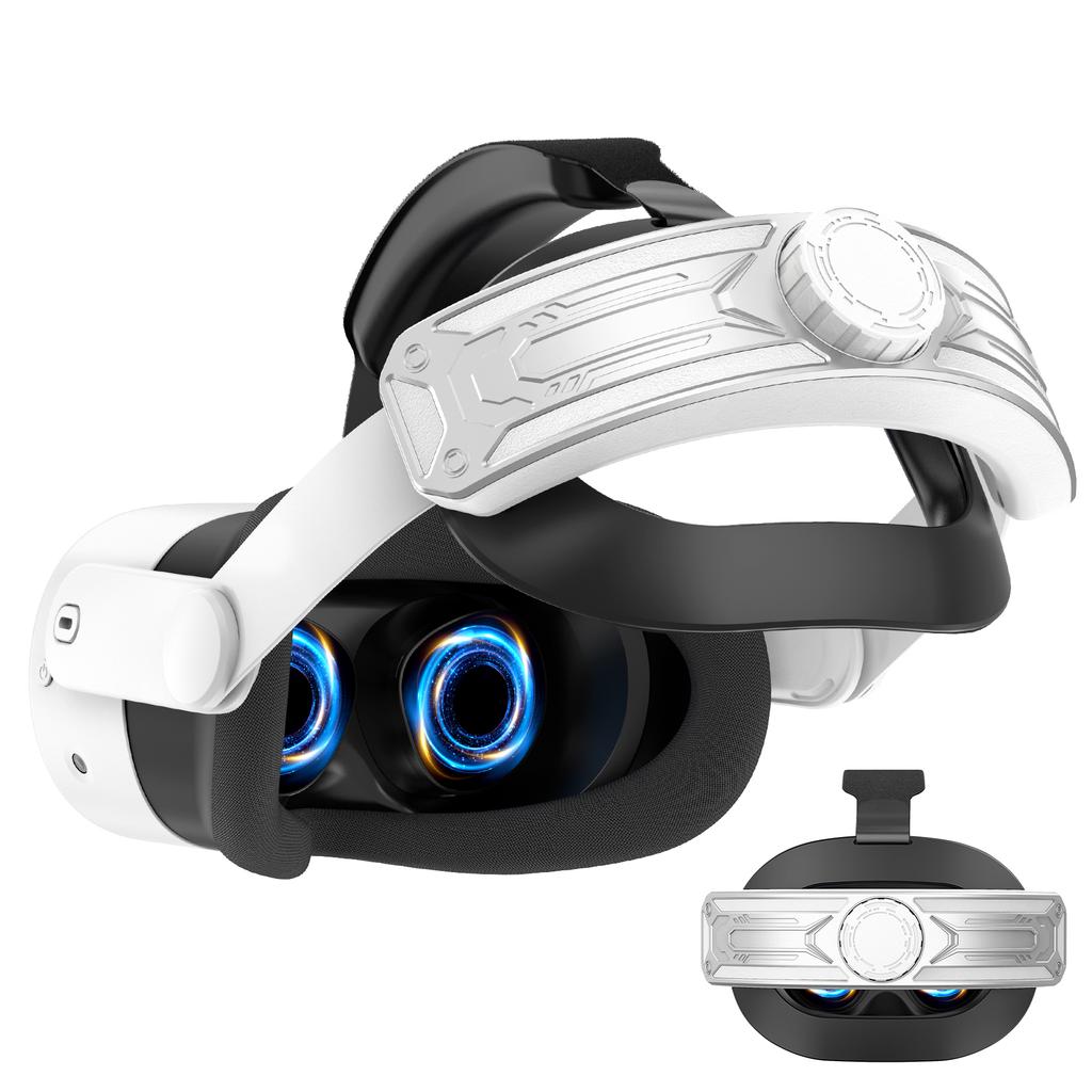 For Meta Quest 3S T2 Elite Head Strap ABS+Sponge Soft Cushion Adjustable Headband