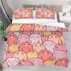 Cartoon Lovely Pig Duvet Cover Set Kawaii Animal Bedding Set King Microfiber Farmhouse Wildlife Theme Comforter Cover Pillowcase
