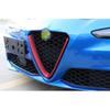 Для Alfa Romeo Giulia красные или карбоновые стильные решетки на голову автомобиля, V-образная рамка, декоративная отделка, наклейка с логотипом, Стайлинг