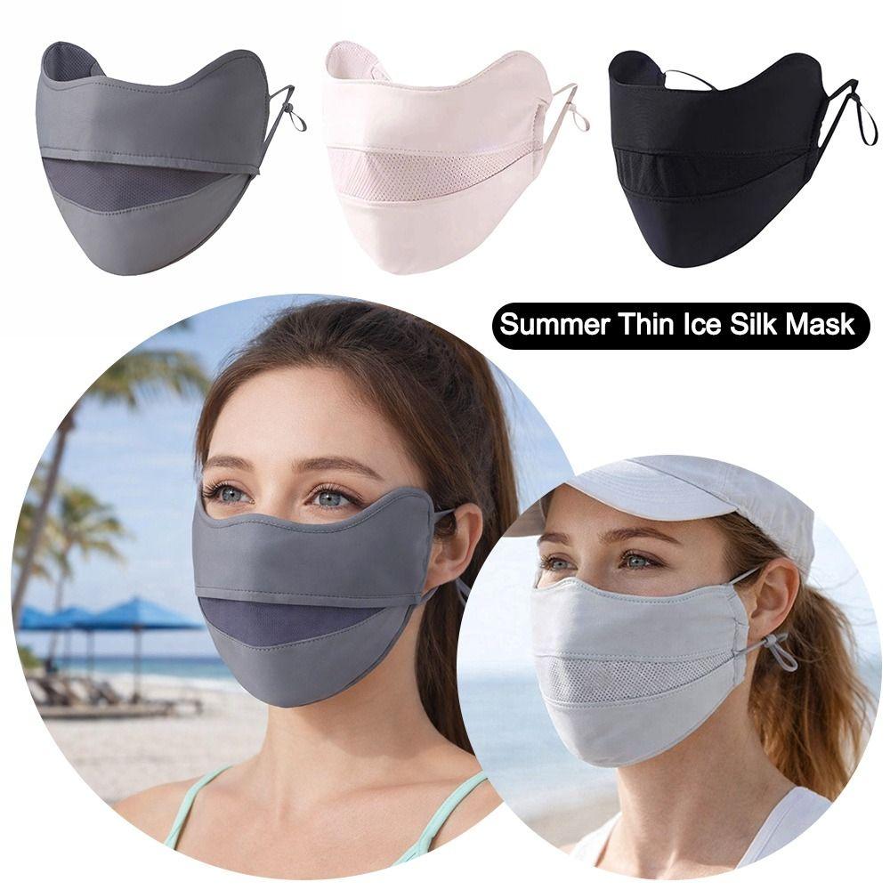 Ice Silk Sun Protection Mask Hanging Ear Sports Mask New Summer Face Mask
