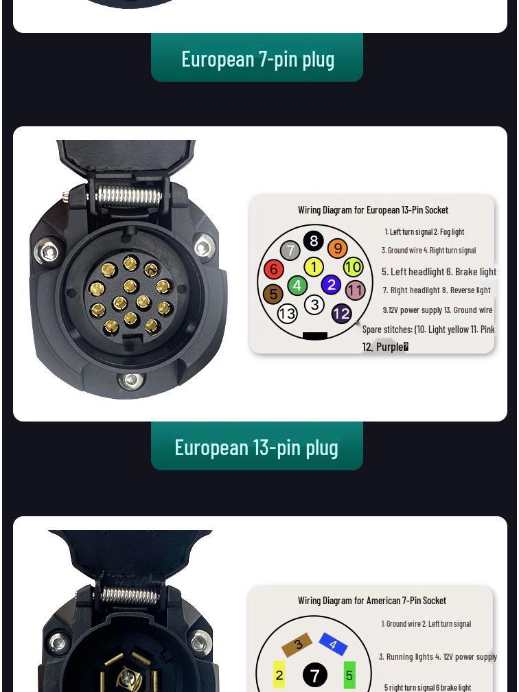 08-23 X-Trail Жгут проводов для прицепа и сборка разъема заднего фонаря для автодома