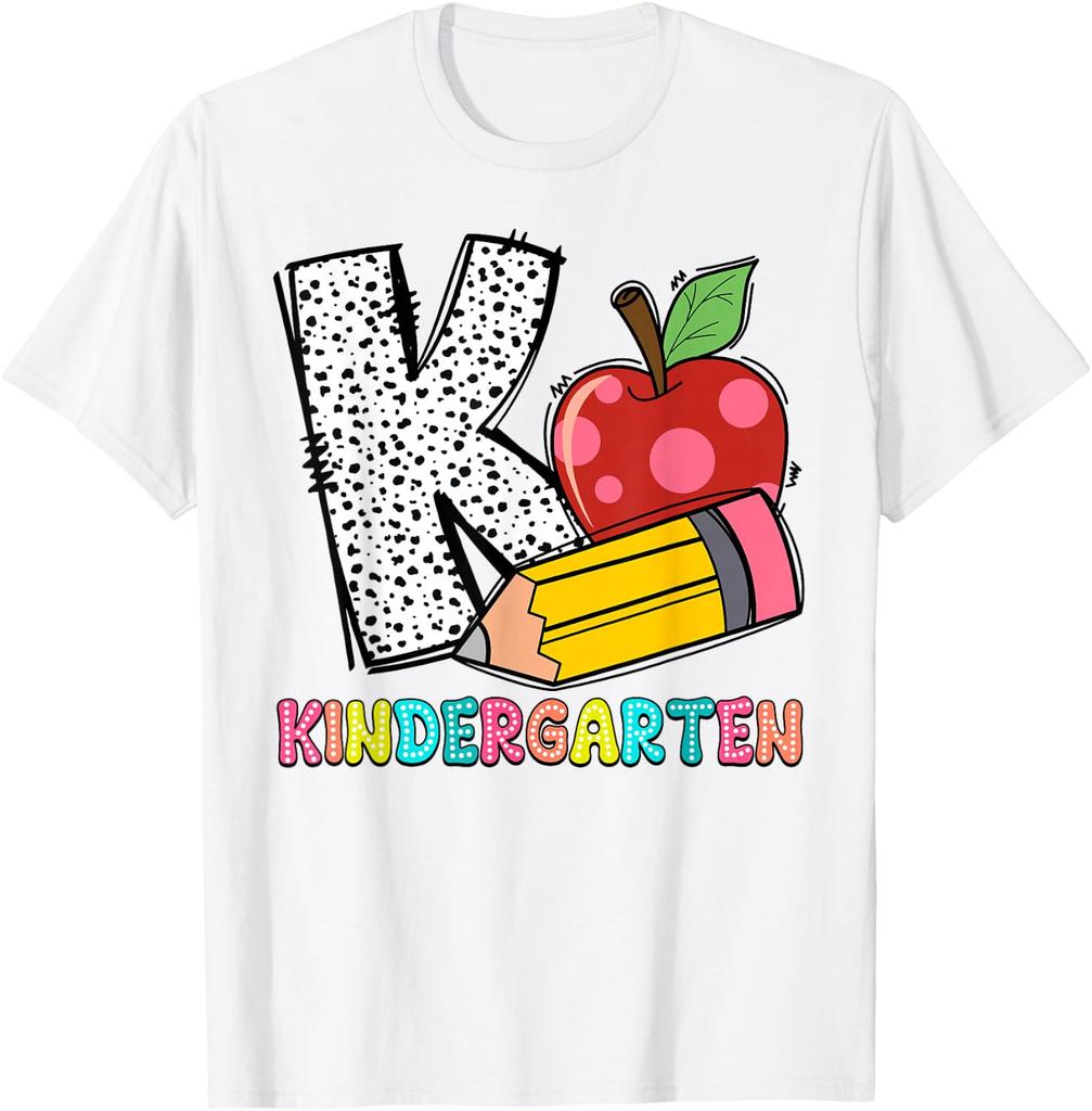 K is for Kindergarten Teacher Pencil Apple Back to School unisex T-Shirt