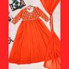Красивое оранжевое платье