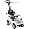 2-in-1 Slide Car, Removable Canopy, Lights, Music, Horn, Plastic and Metal, 96 x 39 x 90 cm, White/Black