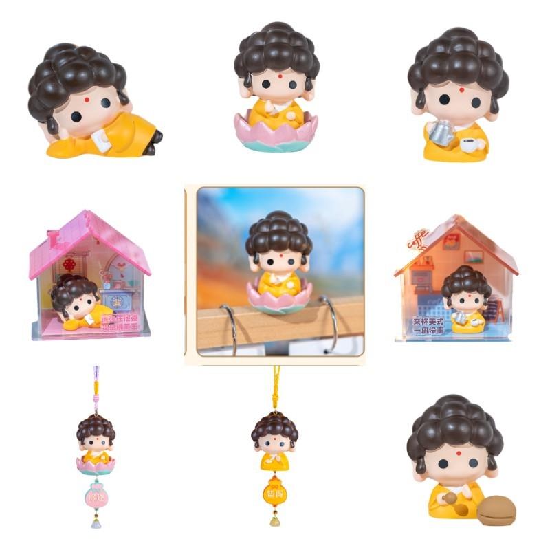 Будда Милая Статуэтка с Качающейся Головой Орнамент Мультяшный Настольный Декор Подвеска на Сумку Подарок