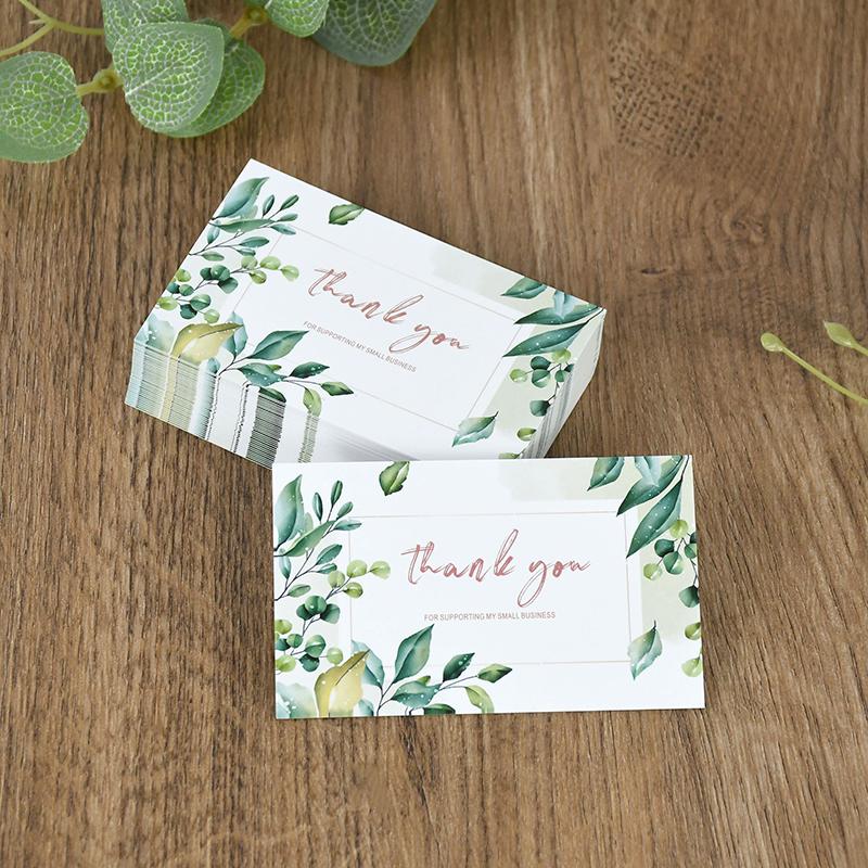 50 шт. Открытка с благодарностью, поздравительная, подарочная для свадебной вечеринки, украшение на день рождения, пригласительная открытка, товары для малого бизнеса 9x5,4 см