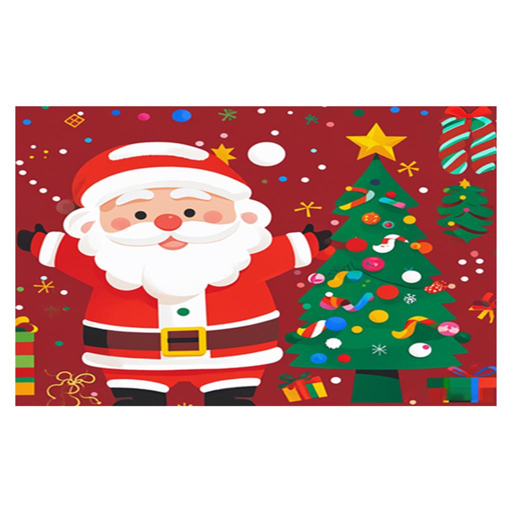 Christmas Style Carpet Soft and Living Room Doormat Santa Claus Dining Room Foyer Room Bedroom Santa Claus Floor Mat Decoration