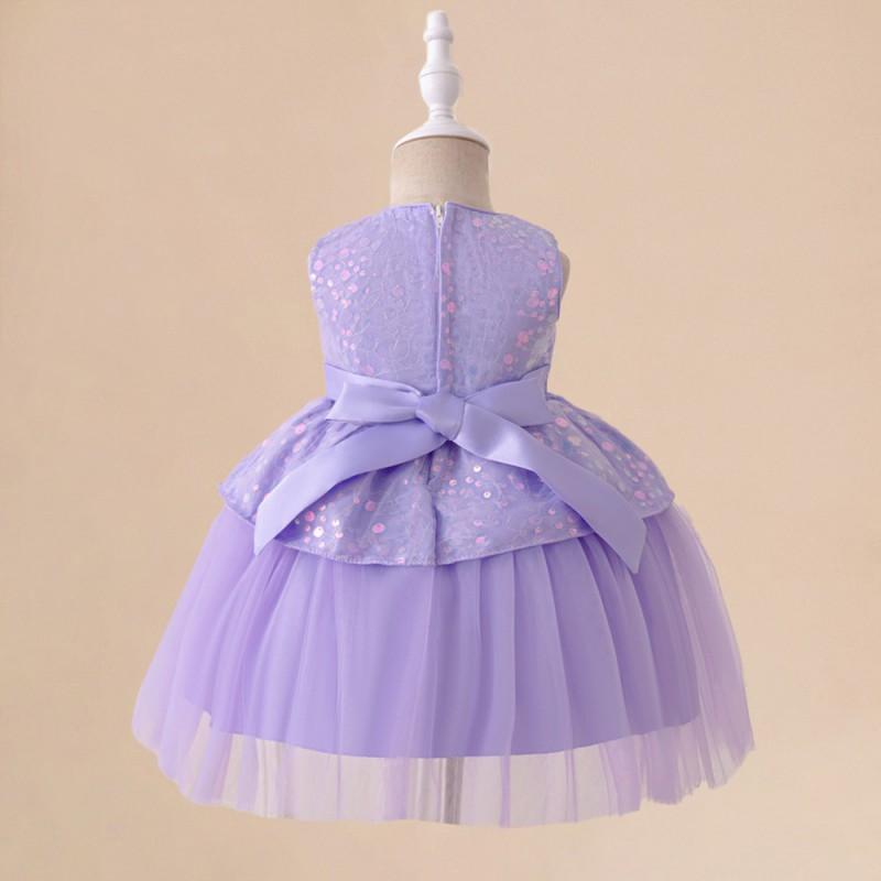 Baby Girls Princess Tulle Sequin Dress Sleeveless Party Gown Kids