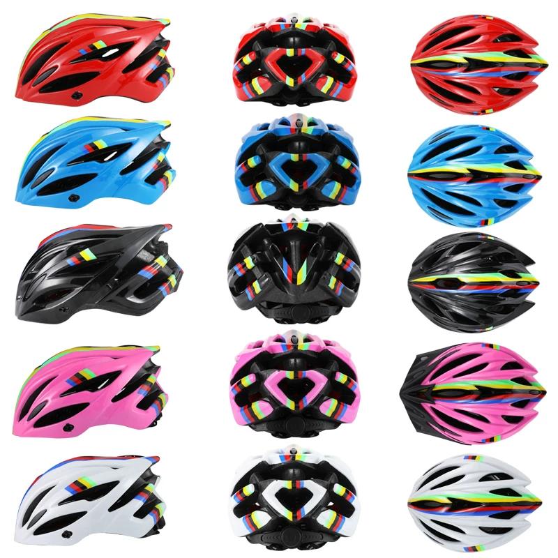 Luoshen Children's Speed Skating Helmet Rainbow Cycling Helmet Boys and Girls Roller Skates Ice Skates Scooter Safety Hat