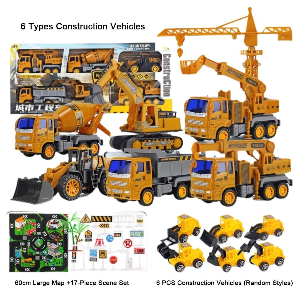 Pull Back Car Engineering Construction Truck Plastic Construction Dump Truck  Boys Toys