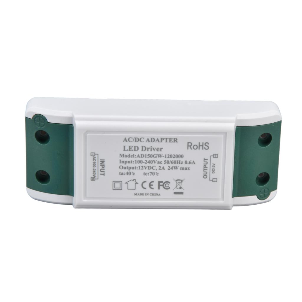 LED Driver 12V DC 24W 2A LED Power Transformer for LED Strip Light and Cabinet Light AC100‑240V