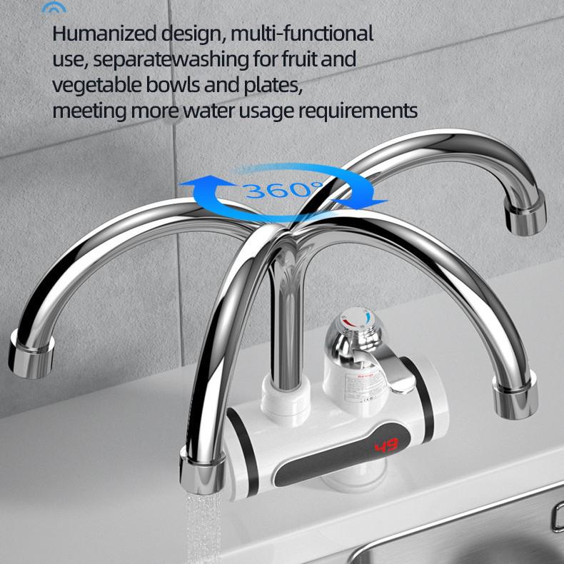 Мгновенный электрический водонагреватель-кран с цифровым дисплеем для душа, двойного использования (горячая и холодная вода)