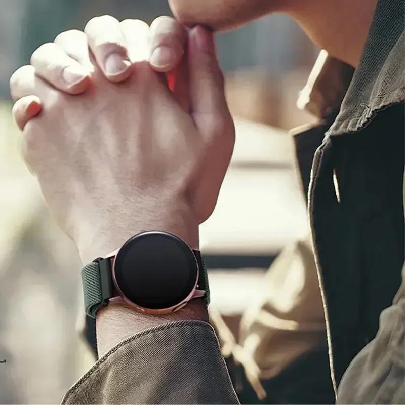 20 мм 22 мм Новый эластичный нейлоновый ремешок для Samsung Galaxy Watch 7 6 5 4/6classic 46 мм 44 мм 40 мм Нейлоновый ремешок для Huawei GT 2/3 Pro