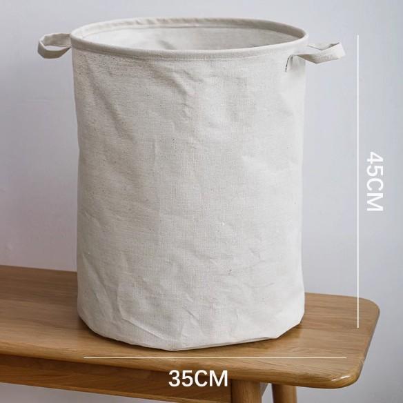 Cotton and linen Japanese fabric dirty clothes basket folding large dirty clothes bucket clothes storage bucket drawstring