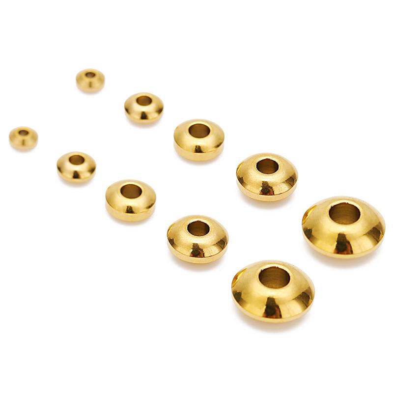 20-50Pcs 4mm 5mm 6mm 8mm Stainless Steel Round Flat Rondelle Spacer Beads DIY Charms Abaci Beads for Jewelry Making Findings