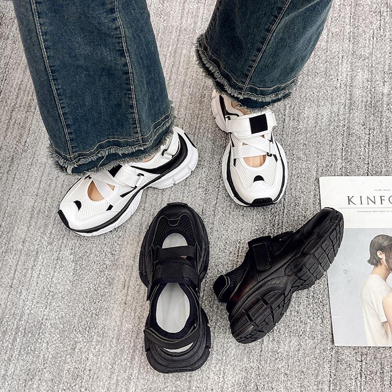 2023 летние новые туфли для папы с вырезами, женские повседневные туфли для студентов INS, спортивные сандалии для бега на толстой подошве, женские