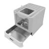 Enclosed Cat Litter Box Stainless Steel Large Drawer Style Odor Proof Anti Splashing Foldable Cat