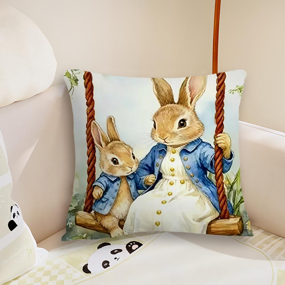 cartoon Easter Bunny Eggs cute cushion cover Plush Fabric Soft Double Sided Print Sofa Cushion Cover Throw Pillow Covers